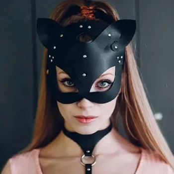 Sex Voksen Produkter SM Sex Toy BDSM Kvindelige Læder Øje Maske Halloween, Karneval Club Party Masker Catwoman Cosplay Maske