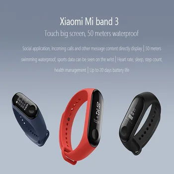 Fabrikken oprindelige Xiaomi Mi-Sport Smart Ur Band 3 Bluetooth4.0 Orange Farve pulsmåler Smart Band Til Android, iOS