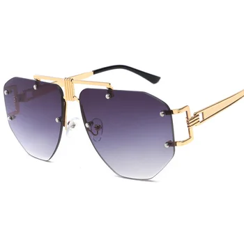 Luksus Brand Designer Solbriller Kvinder Vintage Uindfattede Damer Mode Solbriller Nye 2019 Sommer Nuancer Oculos De Sol Gafas