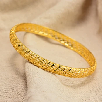 Wando 1stk Stor Størrelse Dubai Arabiske Guld Farve Bryllup Armbånd til Kvinder Brud Armbånd Etiopiske/frankrig/Afrikanske/Dubai Smykker gaver