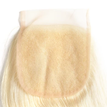 Rosabeauty Midterste Del Platinum Blonde Afslutning 613 Straight Hair Lace Lukning Farve Human Remy Hair Gratis Fragt