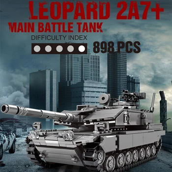 Byen Tekniske WW2 Leclerc Main Battle Tank Model byggesten Militære Våben Hær Vogn Soldat Mursten Legetøj For Børn