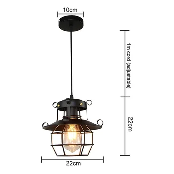 Retro Vintage Industrielle Lysekrone Lampeskærm Antikke Loft Lampe til Hjemmet Cafe(Uden Pære)