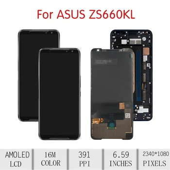 Den OPRINDELIGE ASUS ROG Telefon 2 ZS660KL LCD-Touch Screen Digitizer Assembly For Asus zs660kl Skærm med Ramme Udskiftning I001D