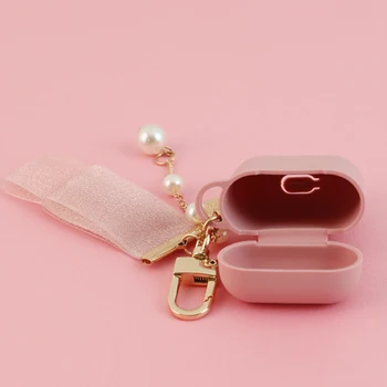 Søde og Bløde etui til Apple Airpods 1 2 Tilbehør Bluetooth Øretelefoner Pose Æske Luksus Perle Kvast Vedhæng og armbånd Gaver til Kvinder
