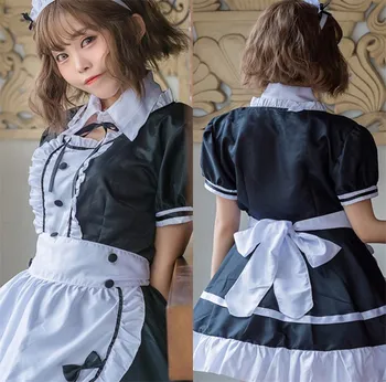2020 Nye Anime Cosplay Costume Stuepige Outfit Passer Shirt Korte Ærmer Kjole Prinsesse Mini Nederdel Sød Sexet Goth Loli Pige, Kvinde