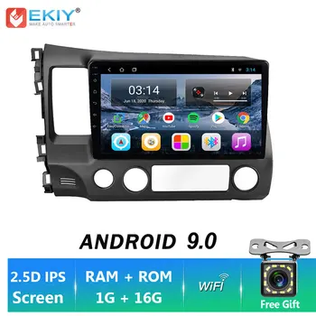 EKIY IPS Android 9.0 Bil Radio GPS-Navigation til Honda Civic 2006-2011 Auto Multimedie-Afspiller Stereo 2-Din DVD-BT FM-Kamera
