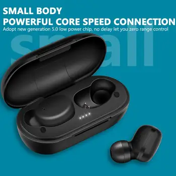 Bluetooth-V5.0 Øretelefoner A6X TWS Wireless Touch HD Hovedtelefoner Automatisk Par Fingeraftryk Noise Cancelling til iOS&Android