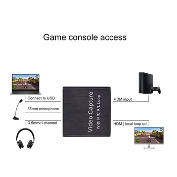 4K HDMI Video Capture-Kort 1080p Spil Capture Card USB 2.0-Optager Boksen Enhed for Live Streaming Video Optagelse