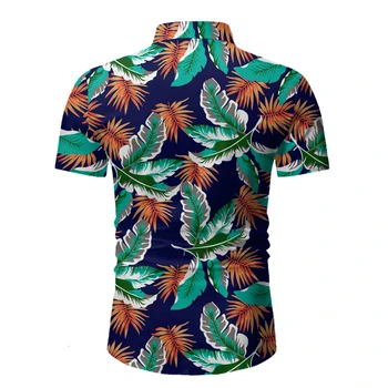 2019 Nye Mænd Trykte Shirts Mandlige Slim Fit kortærmet Skjorter, Casual Business Blomst Blomster Shirt, Toppe M-3XL
