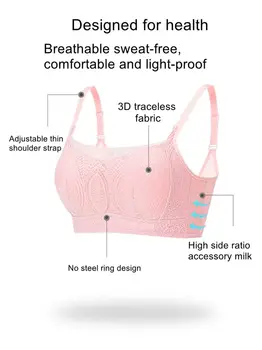 Bh-type, bra anti-lys bryst-indpakning undertøj til kvinder er ikke-stål ring blonder åndbar folde Tilbehør bryst tynd tilbage bh