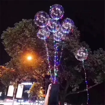 20set/masse 3M Led String Lys med 18/24inch Gennemsigtig PVC Boble Helium-Balloner Jul Bryllup Fødselsdag Dekoration