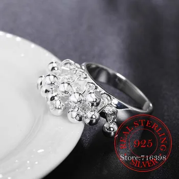 I 2020 925 Solid Sterling Sølv, med Glat Overflade Perler Cocktail Ringe til kvinder, mænd Størrelse 6 7 8 9 10 Kvinder, Piger Kids Xmas Gave