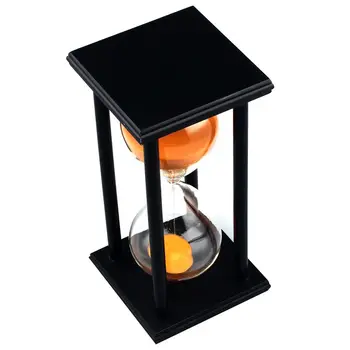 Farver! 60Min Træ-Sand Sandglass Timeglas uret Uret Indretning Unik Gave Type:60Min Sort Ramme med Orange Sand