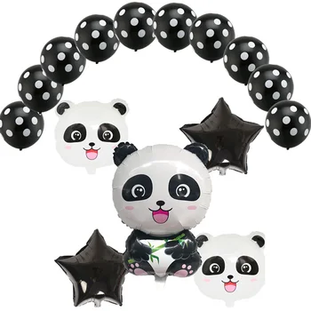 15pcs/set Tegnefilm Panda China National Treasure Folie Balloner stjerne og 2,8 g latex Ballon kids Fødselsdag Part Forsyninger