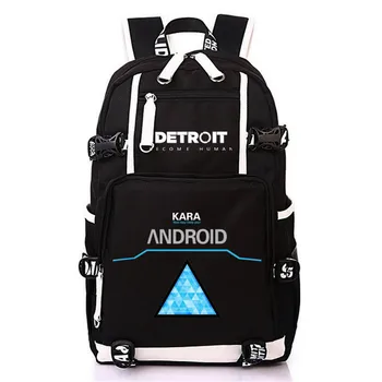 Detroit blive menneskelige Rygsæk RK800 Bag Skulderen Rejse Skole Taske til Teens Pige Dreng Casual USB-Opladning Laptop Taske 2020
