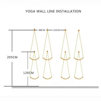 4 STK Yoga Væggen Hængende Reb Iyengar Yoga Bælte Antigravity Yoga Slynge Inversion Øvelser med ekspansion skruer ringe