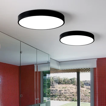 Moderne loftslampe LED Strygejern Hvid/Sort Stue, Soveværelse Lys Korridor Køkken Loft Lys Overflade-montering