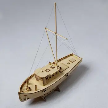 1 sæt Træ-Diy Samlet Båd Kit toy Håndlavet Træ-Båd Sejler Model Pædagogiske Samling Samling Legetøj, som Børn H1K8