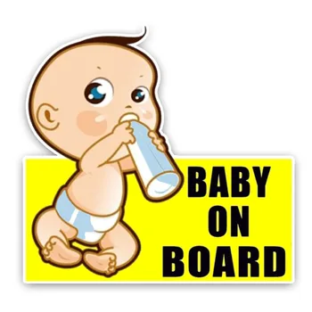 Dawasaru advarselsskilt Dejlige Farvede Bil Mærkat BABY OM BORD Dekoration Baby Bil Grafiske Cartoon13cm*12cm