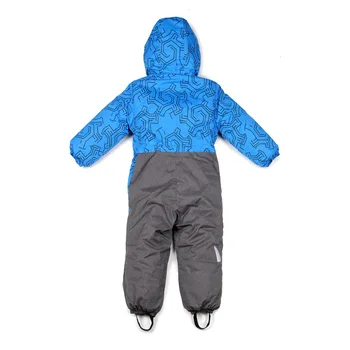 2016 nye Drenge Vinteren romper Polyester Enkelt Breasted drenge vinter tøj Hætteklædte blå Geometriske Baby Drenge vinter varm flyverdragt