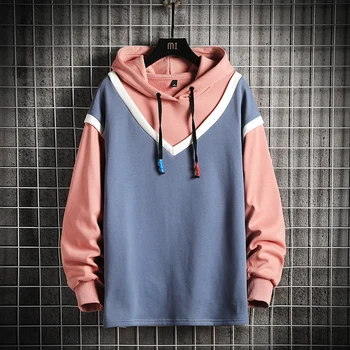 SingleRoad Herre Hættetrøjer Mænd 2020 Vinter Patchwork Sweatshirt Japansk Streetwear Overdimensionerede Casual Grå Hættetrøje Mænd, Sweatshirts