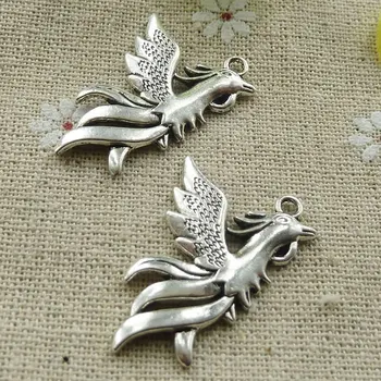 84 stykker tibetansk sølv fugl charms 35x22mm #304