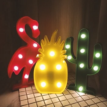 LED-Modeling Lampe Ins koreanske Kaktus Lampe Flamingo Jul Lampe Alfabet Dekorative Desktop Nat Lampe