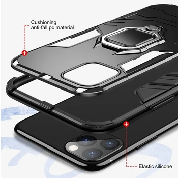 Avenger Iron Man Style cover til iPhone 11 11 pro 11 pro max for iPhone XS Antal XS-XR-X 8 7 6s 6 Plus Magnetisk Ring Kortholderen