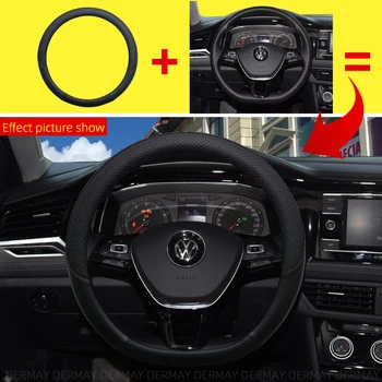 DERMAY Mærke Læder rattet Dække Anti-Slip for VW Golf 7 gti MK7 R Volkswagen Auto interiør Tilbehør