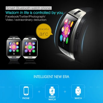 Q18Bluetooth Smart Ur Med Kamera Facebook Synkronisere SMS Smartwatch 2020 Støtte SIM-TF Kort Til IOS Android opkald ure