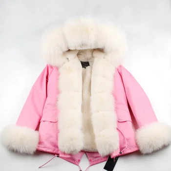 Maomaokong Mode Tøj til Kvinder Fox Fur Stor Pels Krave Holde Varmen i Vinter Aftagelig Liner Gedde Tøj