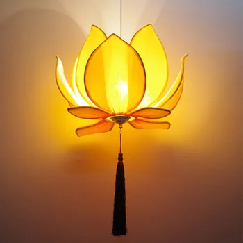 Moderne E27 led pære Lotus Facon Lysekrone Pendel Loft Lampe Skygge Hængende Lys Lampeskærm DIY Hjem Stue, Soveværelse Indretning