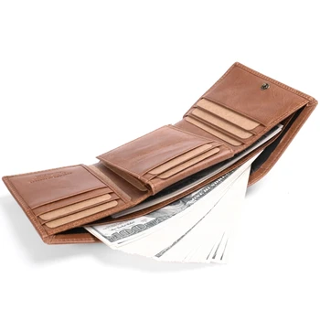 Mænd Fashion Blokering Tegnebog RFID-Business Kreditkort Indehaveren 3 Fold Kort Pung 28GD