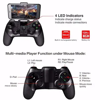Trådløs Bluetooth-Gamepad-Controller til Android-Telefon Gaming Controle Joystick, Gamepad Joypad Til Smart Phones, Tablets, TV