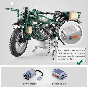 CADA Technic Mursten City Speed-To-hjulede Motorcykel DIY Model 550PCS byggesten,Motorcykel Legetøj Julegave til Børn