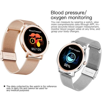 LIGE2020 Nye Damer Smart Ur Kvinder Fysiologiske puls blodtryksapparat Til Android, IOS Vandtæt Smartwatch Gave