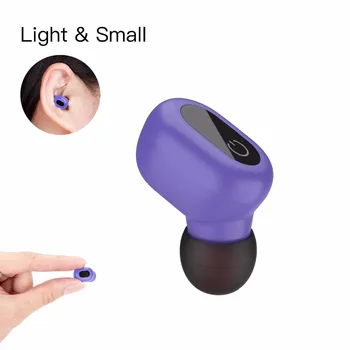 Mini Bluetooth Øresnegl, Enkelt Mindste Trådløse Hovedtelefoner Headset Hovedtelefon Bil Headset med Klar Mikrofon-Lilla