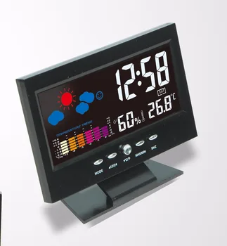 Digital Termometer Hygrometer vejrstation Vækkeur temperaturmåleren Farverig LCD-Kalender Baggrundslys Timere Bil