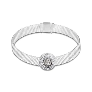 Klare CZ Hul Runde Klip Reflextions Perler til smykkefremstilling Mode 925 Sterling Sølv Charm Perler for Reflexions Armbånd
