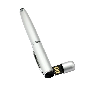 USB2.0 Metal Flash Drev, 8GB, 16GB, 32GB, 64GB 128GB 256GB Kapacitiv Stylus Kuglepen Nøgler Usb Memory Stick Pen Model