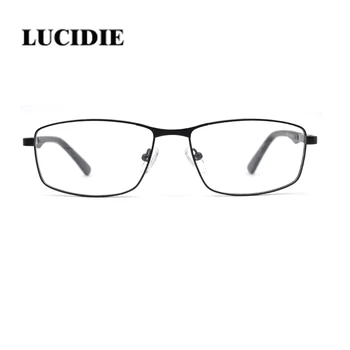 Klassisk ultralet mænd briller mode atmosfære rustfrit stål optisk klar falske briller ramme