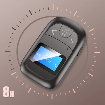 Bluetooth-5.0-Senderen og-Modtageren LCD-Skærm, 3,5 mm Stereo AUX USB-Dongle Trådløse Adapter til Bil, PC, TV Hovedtelefon