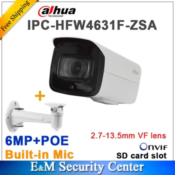 Original dahua IPC-HFW4631F-ZSA 6MP-Netværk Kamera, POE, IR-2.7-13,5 mm VF linse Bullet Kamera mic SD-Kort Slot med beslag