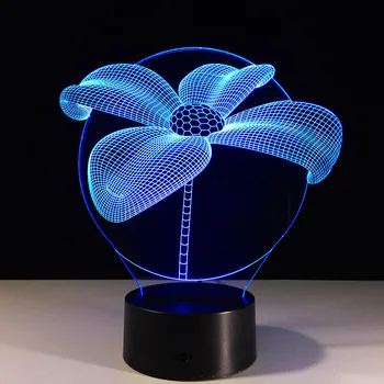 Lotus Blomst 3D-Night Light Touch Tabel skrivebordslamper 7 Farve Skiftende Lys med Akryl Hjemme til Indretning Gave Til Venner