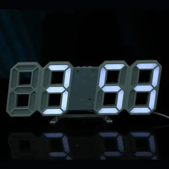 3D LED Digital Wall Clock Dato, Tid Celsius Nightlight Display Tabel Stationære Ure Vækkeur Stue smart vækkeur