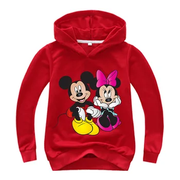 Tegnefilm Mickey, Minnie Print Hættetrøjer Børn Sweatshirts Baby Drenge Tøj Tegnefilm Afslappet Langærmet T-Shrits Pige Pullover Outfit
