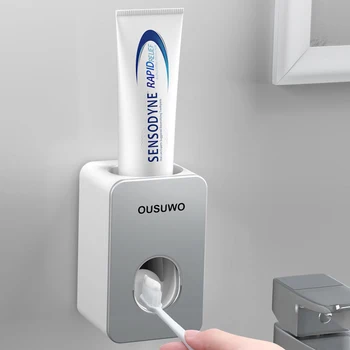 Automatisk tandpasta indehaveren vægmonteret punch gratis Badeværelse tilbehør rack /Komfort/Sparsommelighed squeeze Tandpasta artefakt