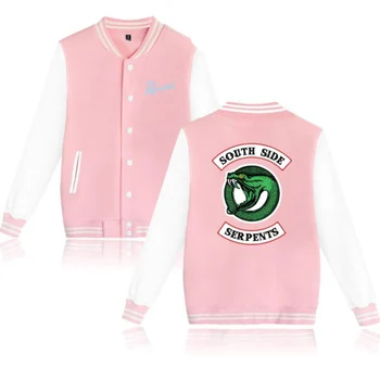 Riverdale southside slanger Pink Baseball Uniform Unisex Jughead Jones Afslappet langærmet Harajuku Sweatshirt Hip Hop Tøj