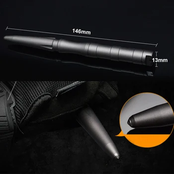 Taktisk Pen selvforsvar Multi-funktionelle aluminiumslegering krop pen Med Wolfram Stål Hoved Nød Hammer Brudt Vindue Værktøj